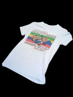 マリオ　カート Tシャツ ホワイト　2023年　任天堂　企業　キャラ　古着