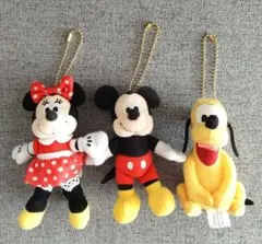 ディズニー ミッキー ミニー プルート ぬいぐるみキーホルダー キーチェーン