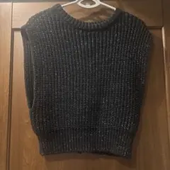 ユナイテッドアローズ　バックスリット　ノースリーブニット　トップス　ラメ　ニット
