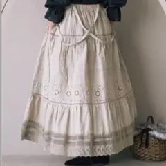 【Kazumi×Samansa Mos2】サス付き刺繍スカート