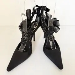 レネカオヴィラ ビジュー ハイヒール パンプス ブラック 23.5 パーティーのサムネイル
