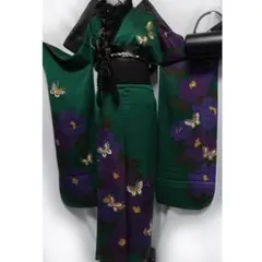 幻想的◇良好◇高級振袖6点セット167cm◇正絹フルセット緑グリーン系