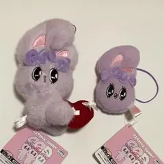 エスターバニー リボンハートマスコット ミニフェイスマスコット パープル