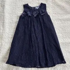 黒いレースのAラインワンピース 130cm