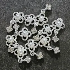 デコ素材・金属パーツ(パール付フラワー)