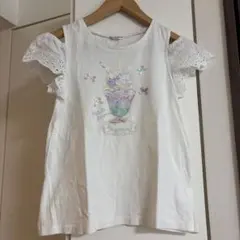 エニィファム イラストホワイトTシャツ 150cm