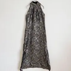オススメ⭐️ ワンピース チャイナドレス ノースリーブ 【M】金 黒 パーティー
