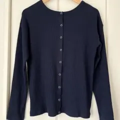スタジオクリップ　長袖カーディガン　ネイビー　M