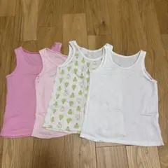 【UNIQLO】メッシュタンクトップ 90サイズ 4枚セット／ピンク・白・柄あり