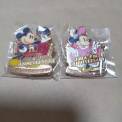 ピンバッジ　ディズニー　GALA 5TH記念　ミッキー&ミニー　未開封品