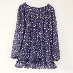 120㎝ マルチカラー レオパードブラウス