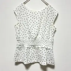 ジャスグリッティー　ブラウス　ノースリーブ　ドット　白　黒　春夏　水玉　S 1