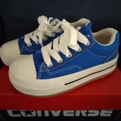 CONVERSE ALL STAR☆ボーダースターOX 厚底青スニーカー
