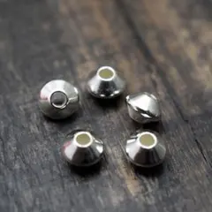 即発送 シルバー925ビーズ Lサイズ✨6mm✨8個 鹿革紐に通る キムタク