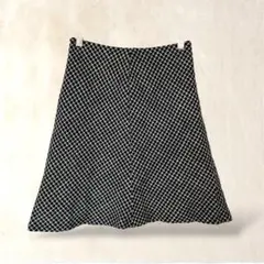 23区DEUX　ミニスカート　ツイード　フレア　黒系　0／S相当　バックジップのサムネイル