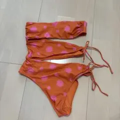 ZARA オレンジ ピンク サン柄 水着 Sのサムネイル