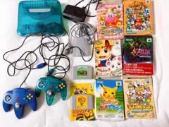 NINTENDO64 本体 クリアブルー ゲームソフト付き