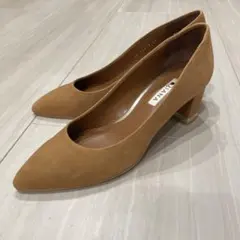 【DIANA】 ブラウン スエード ポインテッドトゥパンプス