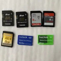 メモリーカードセット 8GB7点セット