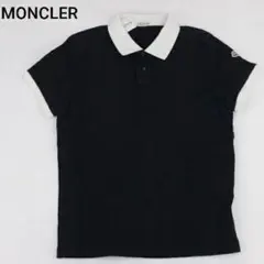 希少 良品】モンクレール ポロシャツ 襟ロゴ ワッペン 半袖 ネイビー