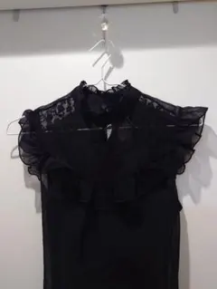 【新品未使用】レースブラックリボンブラウス