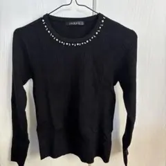 リブニット 長袖 黒