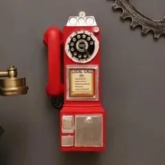 New 【最安値セール／レトロ祭り】おまけ付 かわいい アンティーク赤電話t