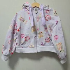 mezzo piano フォトスウィーツ柄ジップパーカ 120