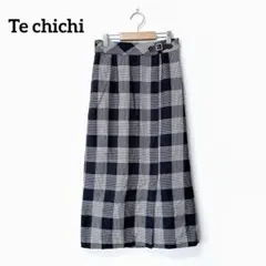 Te chichi テチチ【M】タイトロングスカート チェック柄 スリット 秋服