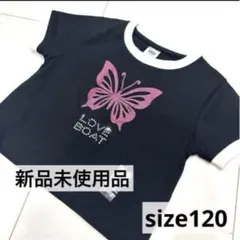 ♡ラブボート♡ ギャル　コギャル　Tシャツ　半袖　蝶　キッズ　ブラック