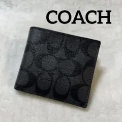 COACH F75006 シグネチャー 二つ折り財布 ブラック