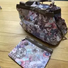 LeSportsac 花柄ボストンバッグ ポーチ付き