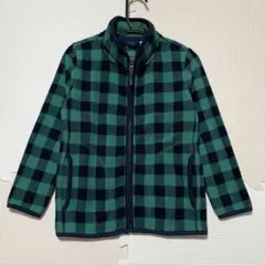 UNIQLO フリースジャケット 緑と黒のチェック柄　キッズ120㎝