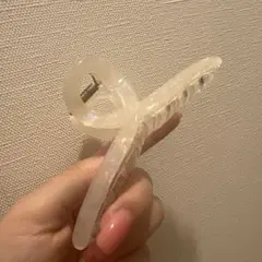 クリア アクリル リボン型 ヘアクリップ