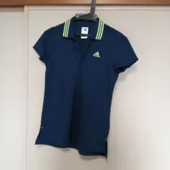adidas ポロシャツ 半袖 レディース ネイビー　Ｍサイズのサムネイル