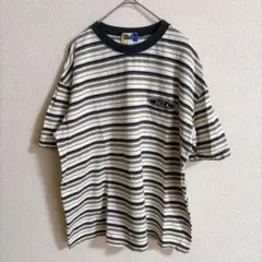 ユーシーエルエー Tシャツ クルーネック 半袖 ボーダー L 白 鹿の子 デートのサムネイル