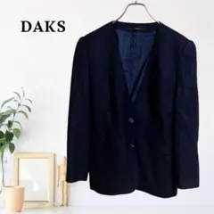 zC849【M】DAKS ノーカラージャケット ウール 肩パットのサムネイル