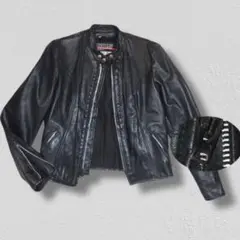 ▪️70s BROOKS ビンテージ シングル ライダース カウハイド 34 黒