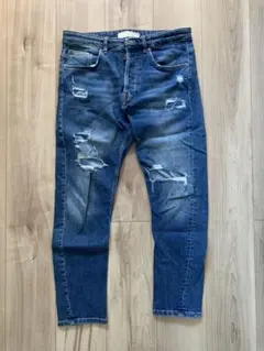ZARA MAN スキニーデニム ダメージ加工 ブルーのサムネイル