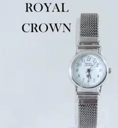 ROYALCROWN 22mm ステンレス クオーツ腕時計 ホワイト文字盤