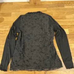 黒のレース長袖トップス Lサイズ