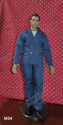 1/6フィギュア服 M34サイズ カジュアルスーツ ネイビー