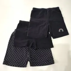 女の子 一分丈 レギンス 90 100 黒 ショートパンツ オーバーパンツ