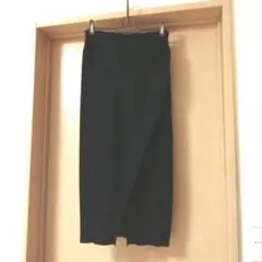 タイトウールロングスカート ラップスカート フロントスリット 韓国ファッション