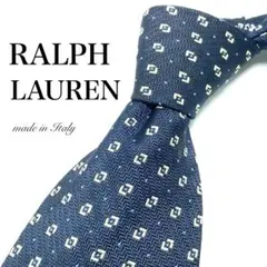 【極美品】 RALPH LAUREN 小紋柄 ネクタイ ネイビー シンプル