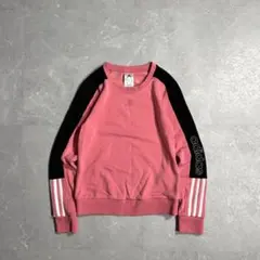 00s~ adidas センターロゴ スウェット ピンク系 レディースS 短丈