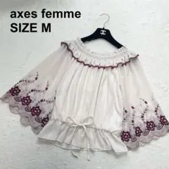 極美品】axes femme ビックリボン 花柄 オフショルダー チュニック 