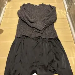 ダークグレー 切替ニットワンピース【アーバンリサーチ　SonnyLabel】