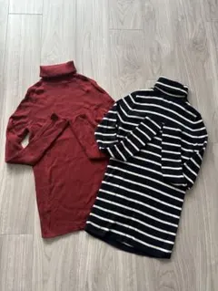 UNIQLO メリノリブタートルネックセーター ２枚セット