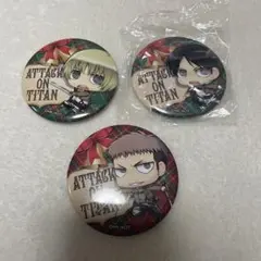 進撃の巨人 クリスマス 缶バッジ エレン ジャン アルミン